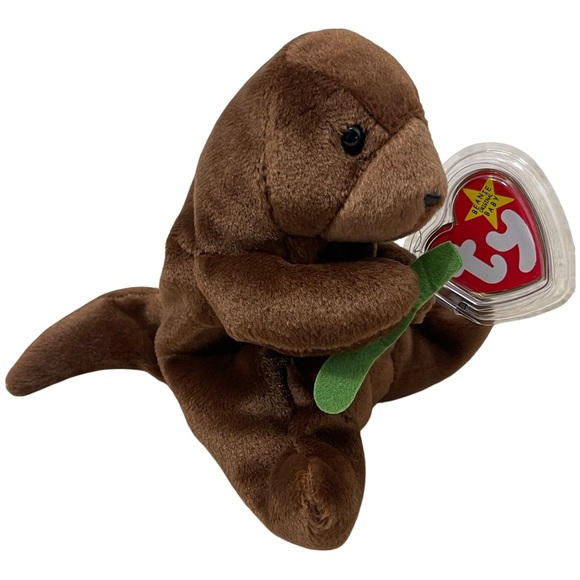 1995 Ty Beanie Baby Babies Seaweed The Otter With Tags Style - 4080 - Picture 1 of 8
